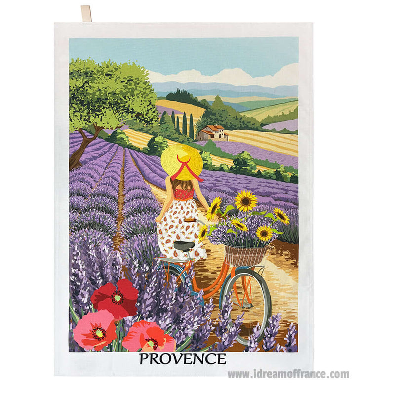 French kitchen towel - Printed cotton - Provence Lavender Hills | Label France