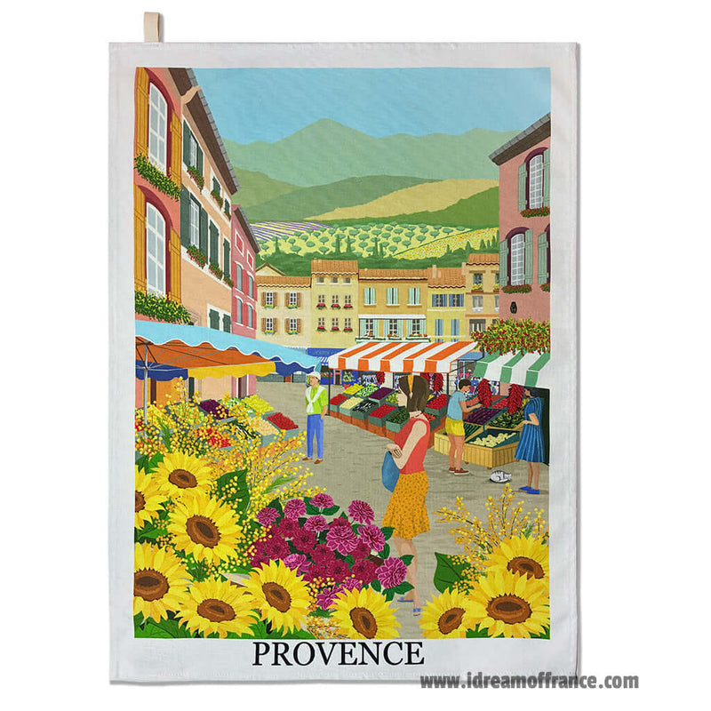 French kitchen towel - Printed cotton - Provence Street Market | Label France