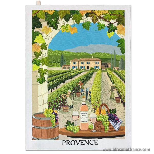 French kitchen towel - Printed cotton - Provence Winery | Label France