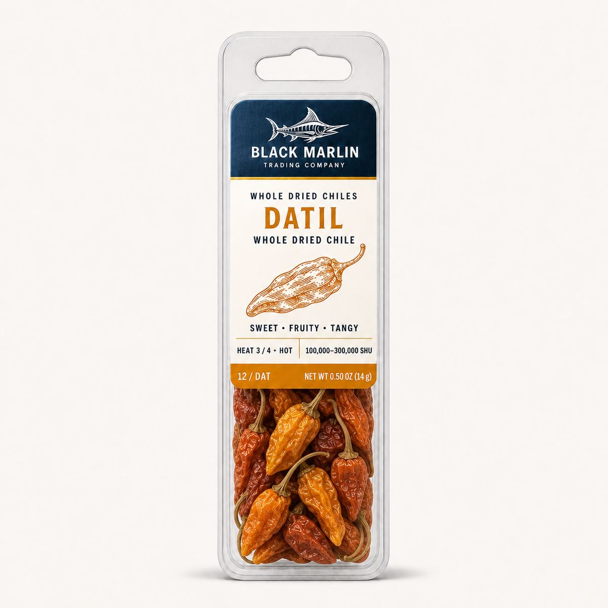 Whole Dried Datil Chiles — Black Marlin Trading Company pack