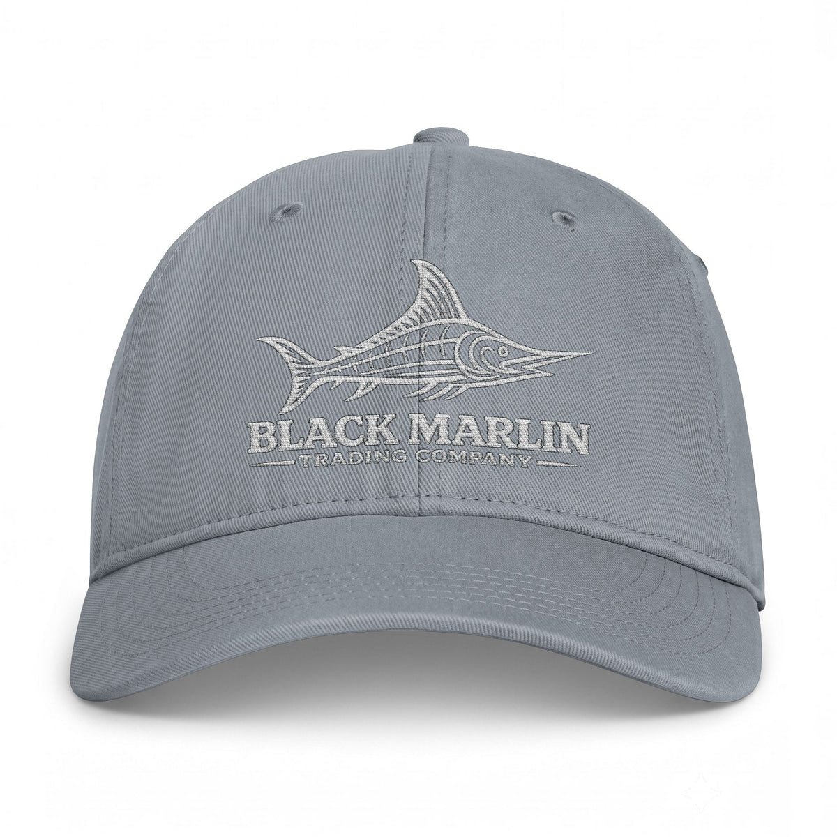 Black Marlin Fish Logo Cap | Coastal Fishing Hat, Embroidered Marlin Design, image 5 of 6