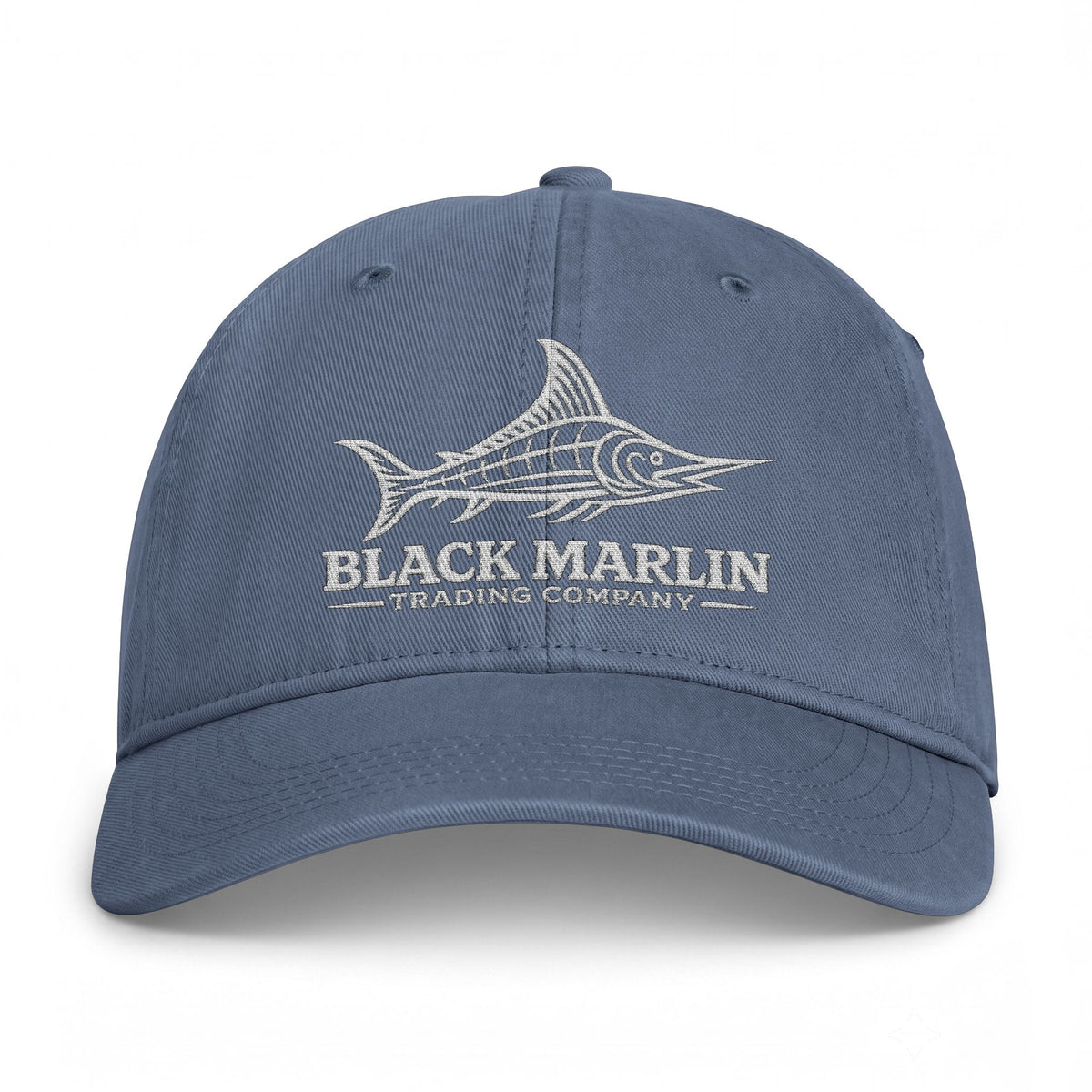Black Marlin Fish Logo Cap | Coastal Fishing Hat, Embroidered Marlin Design, image 4 of 6