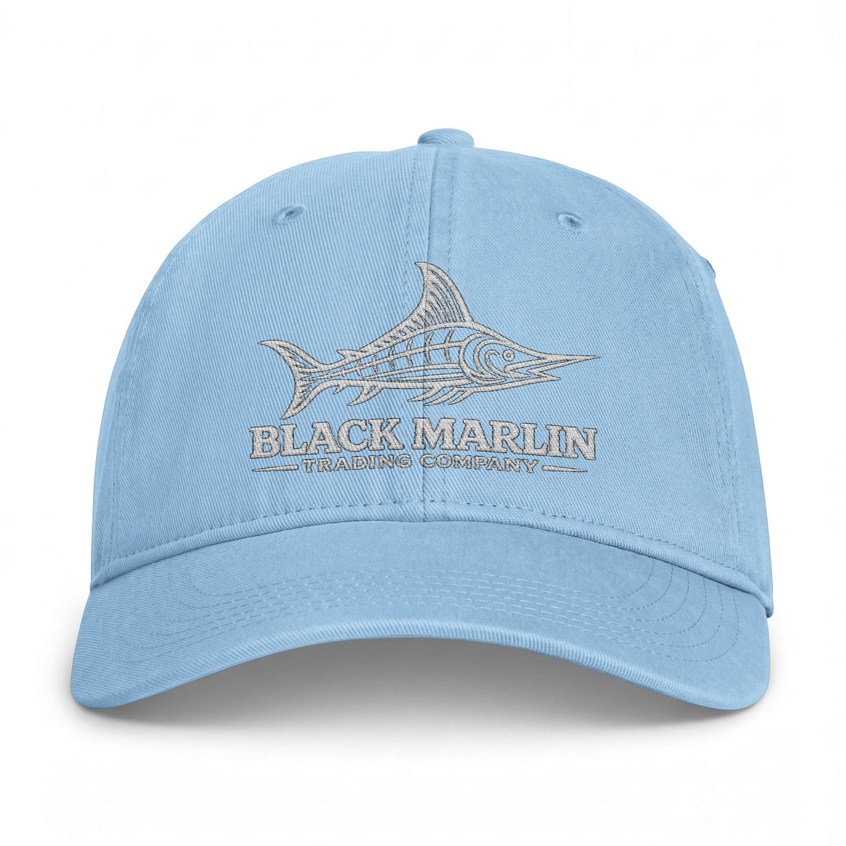 Black Marlin Fish Logo Cap | Coastal Fishing Hat, Embroidered Marlin Design, image 3 of 6