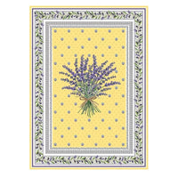 French kitchen towel - Printed cotton - Lauris yellow | Tissus Toselli